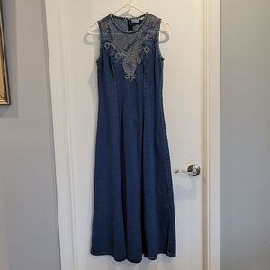Styleworks Denim Crochet detailed Dress Size 10